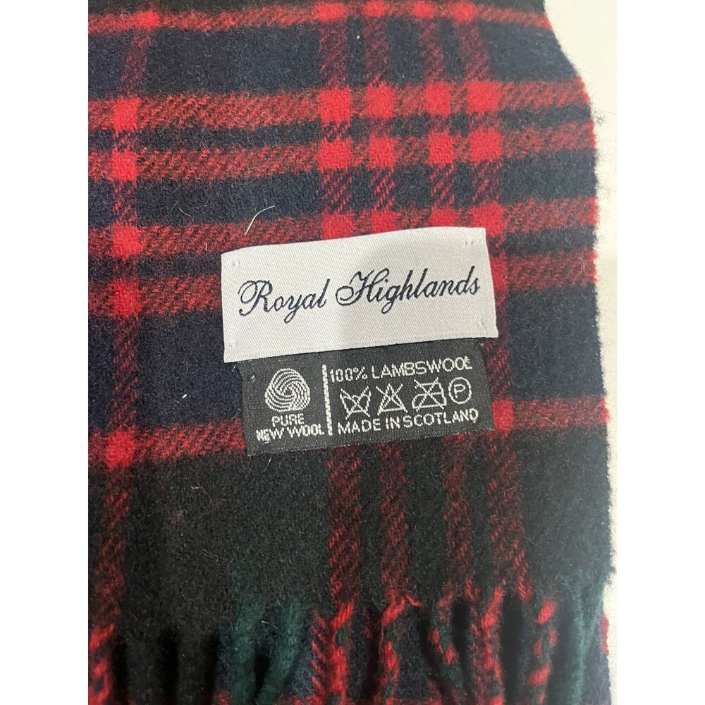 Royal Highlands100 Percent Wool Scarf Made In Scotland Plaid Multi Color